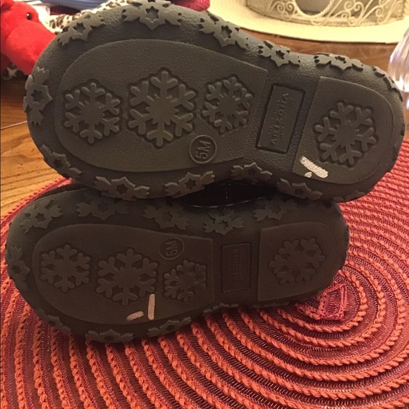 Arizona brown suede boots with pompous size 5 suede flowers warm school … - Picture 5 of 12